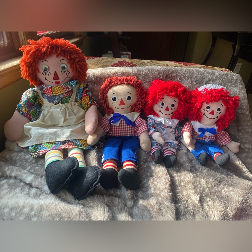 Lot Rare Vintage 60's and 80th & 85th Anniversary Raggedy Ann & Andy dolls